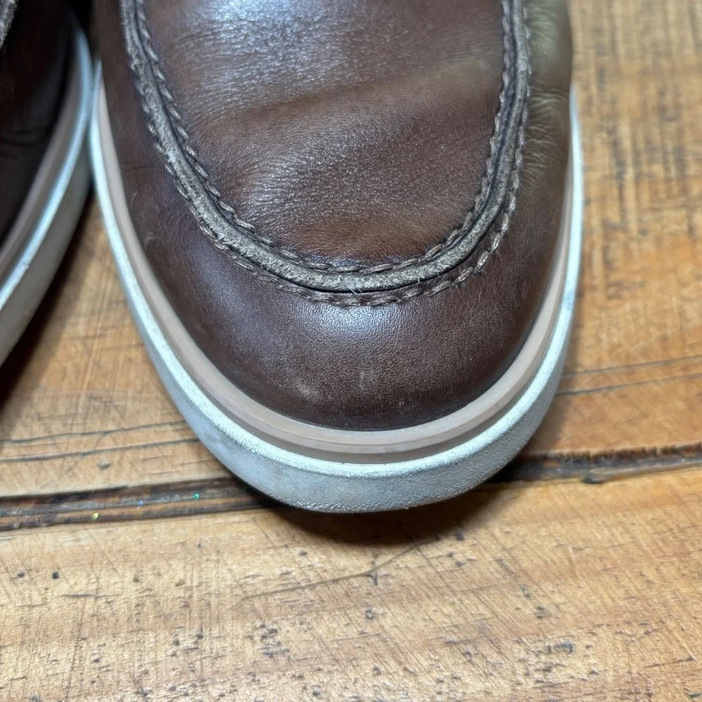 Magnanni Mens‎ Brown Leather Slip On Casual Dress Shoes Loafers Size 9